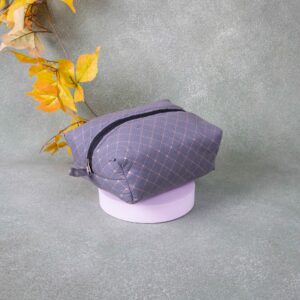 Vanity Pouch Grey Colour with Cross Design.