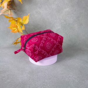 Vanity Pouch Red bandhani print