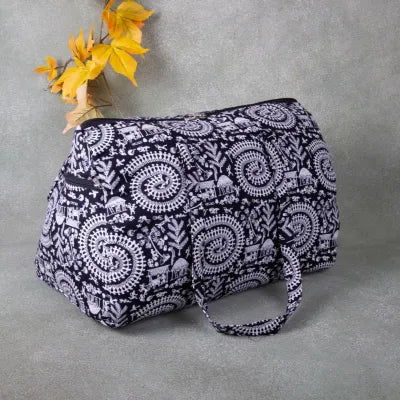 Weekender Travel Bag Black Colour with tribal Prints.