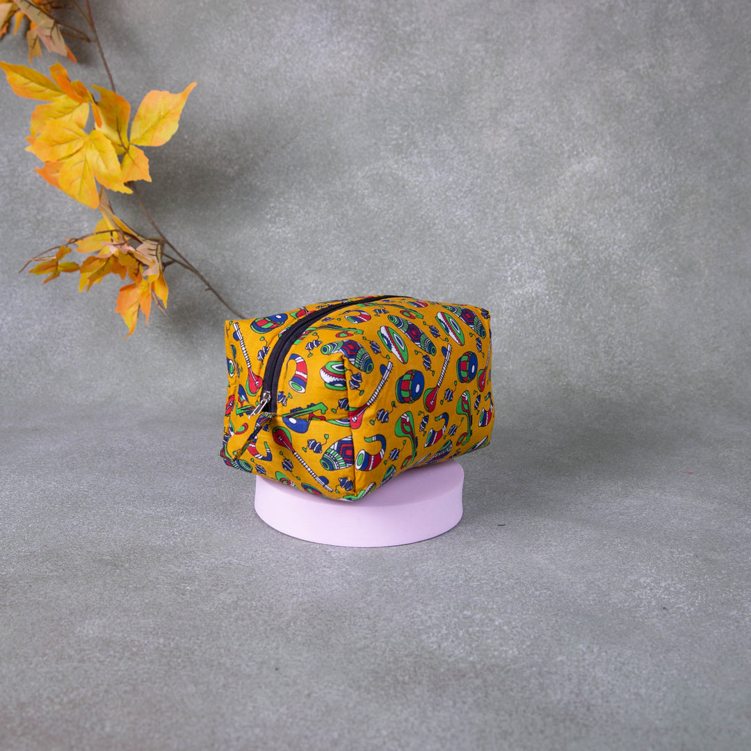 Vanity Pouch Yellow Colour with Instrument Design.