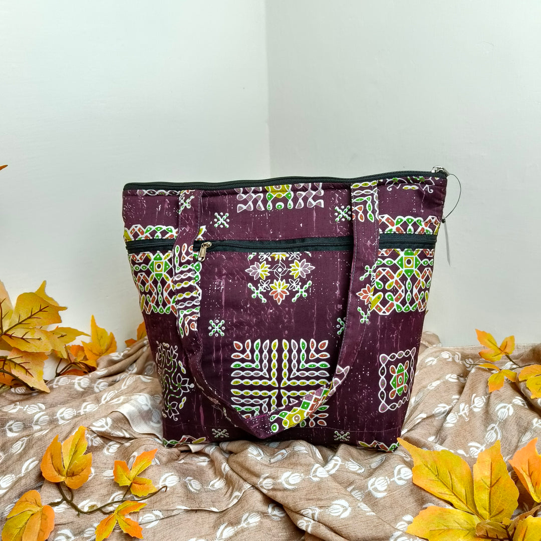 Medium Size Handbag purple Cooler Graphic Prints