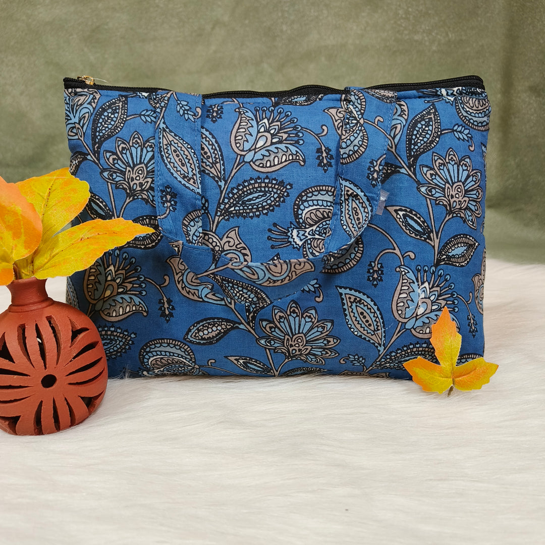 Bristlefront everyday handy bags blue with flower print