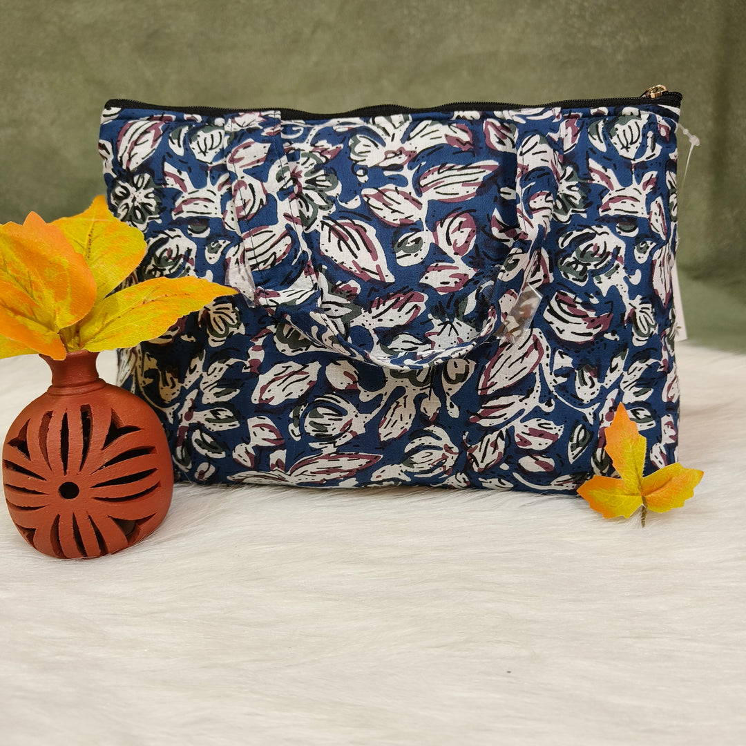 Bristlefront everyday handy bags blue with flower print