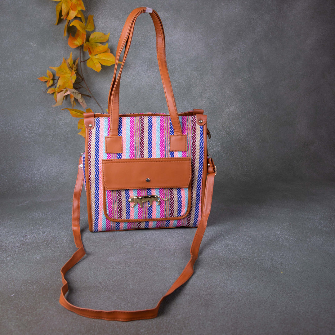 Office Tote Cum Sling Multi-Colour