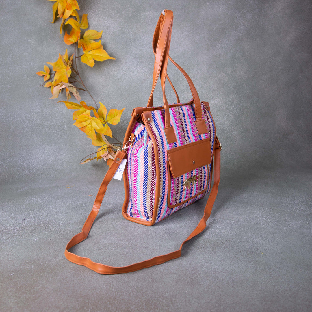 Office Tote Cum Sling Multi-Colour