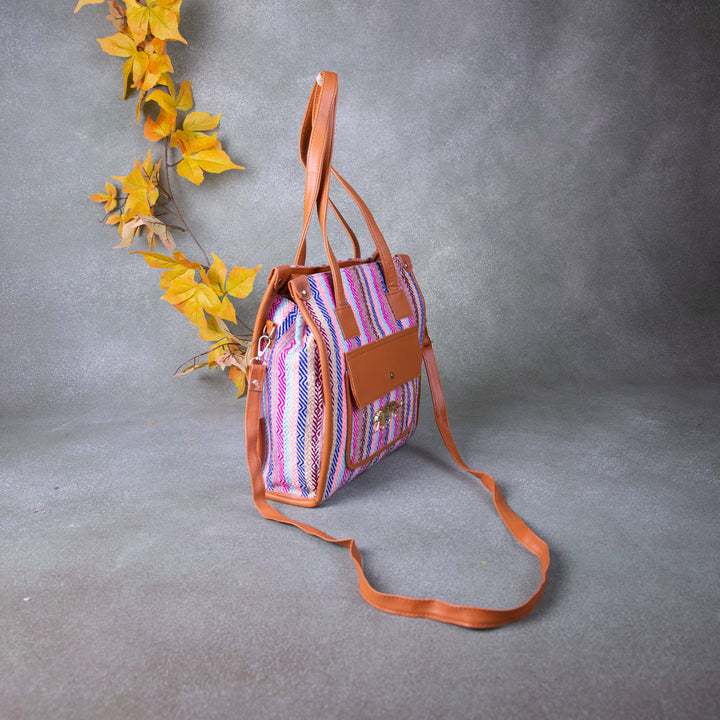 Office Tote Cum Sling Multi-Colour