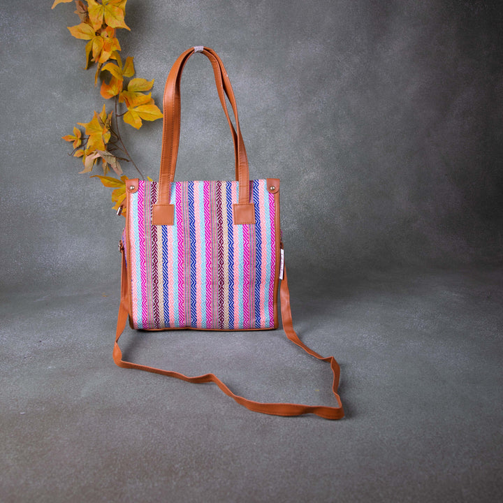 Office Tote Cum Sling Multi-Colour