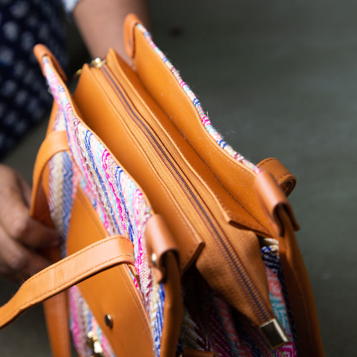 Office Tote Cum Sling Multi-Colour