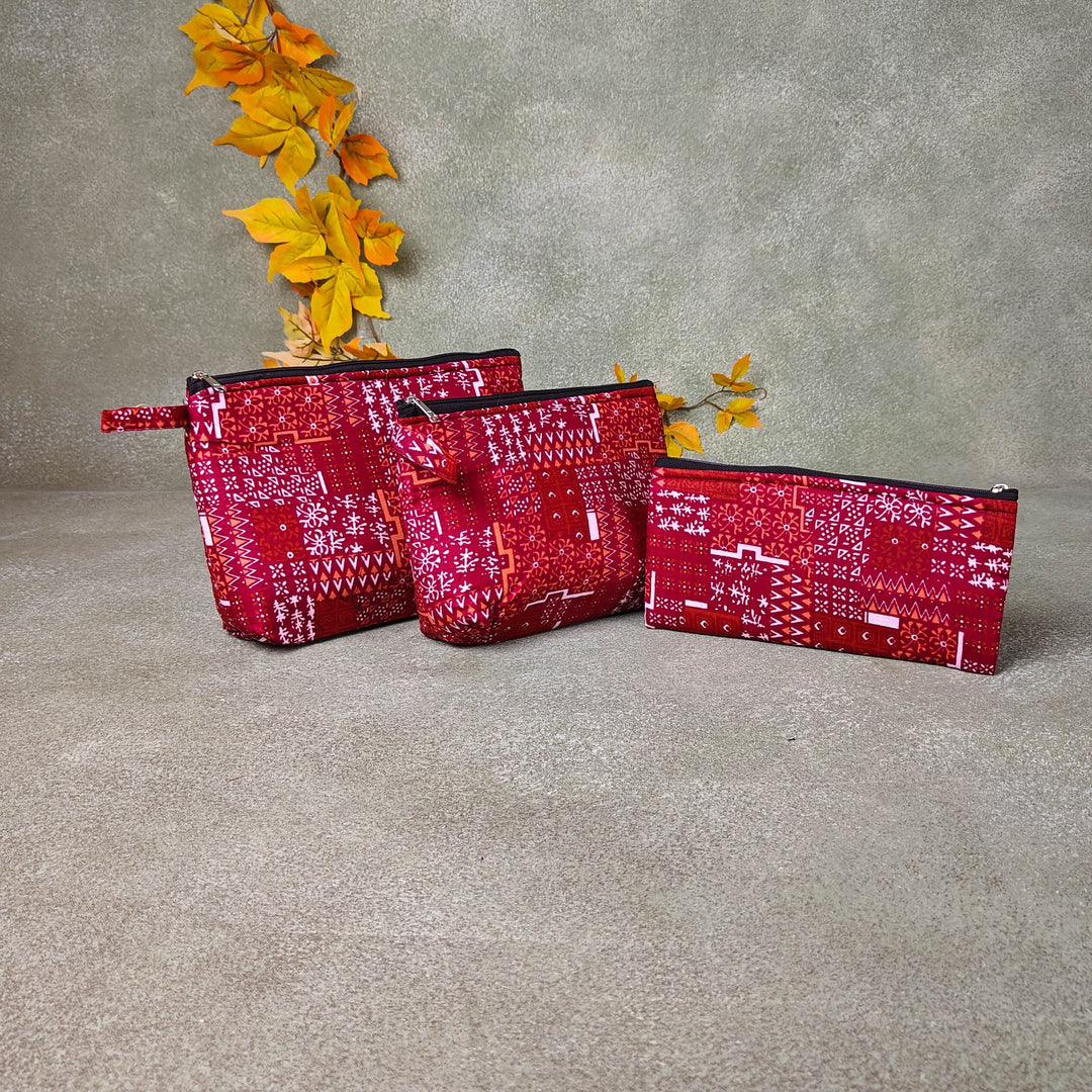 Pouch Buddies Red Pastel Prints