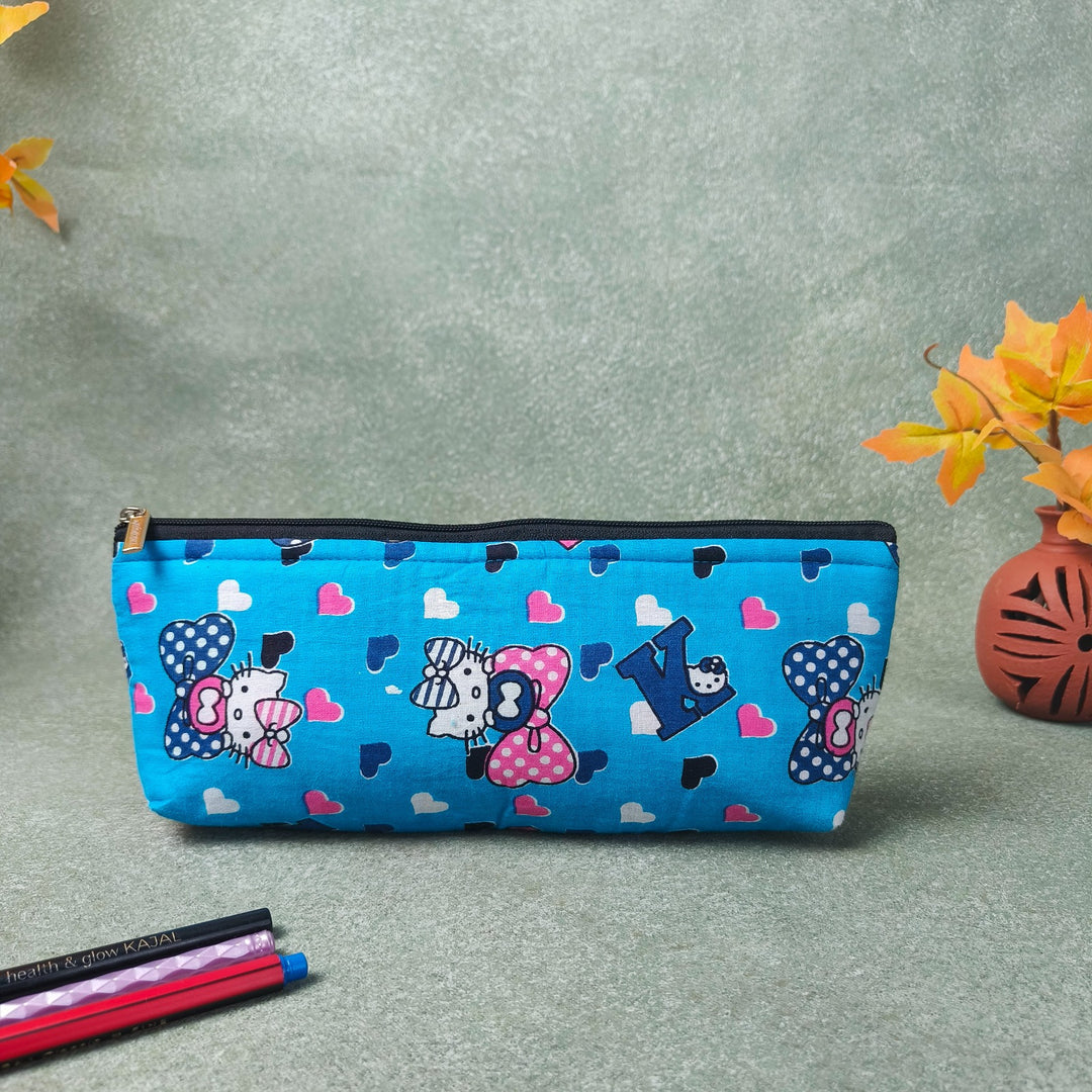 Pencil Pouch Dark Blue Colour with Cartoon Design