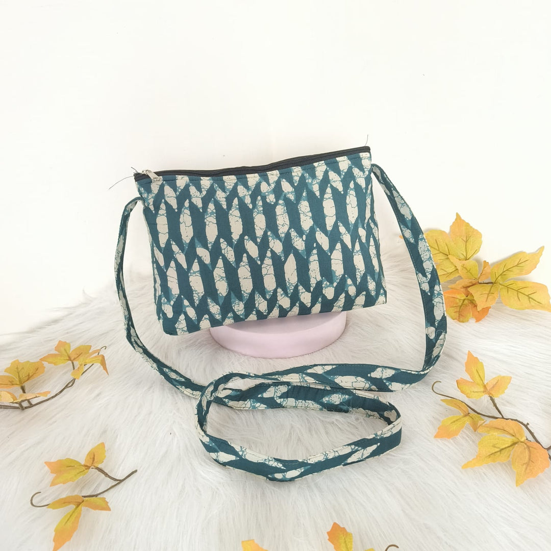 Bristlefront Everyday sling Teal Blue Colour with White Prints