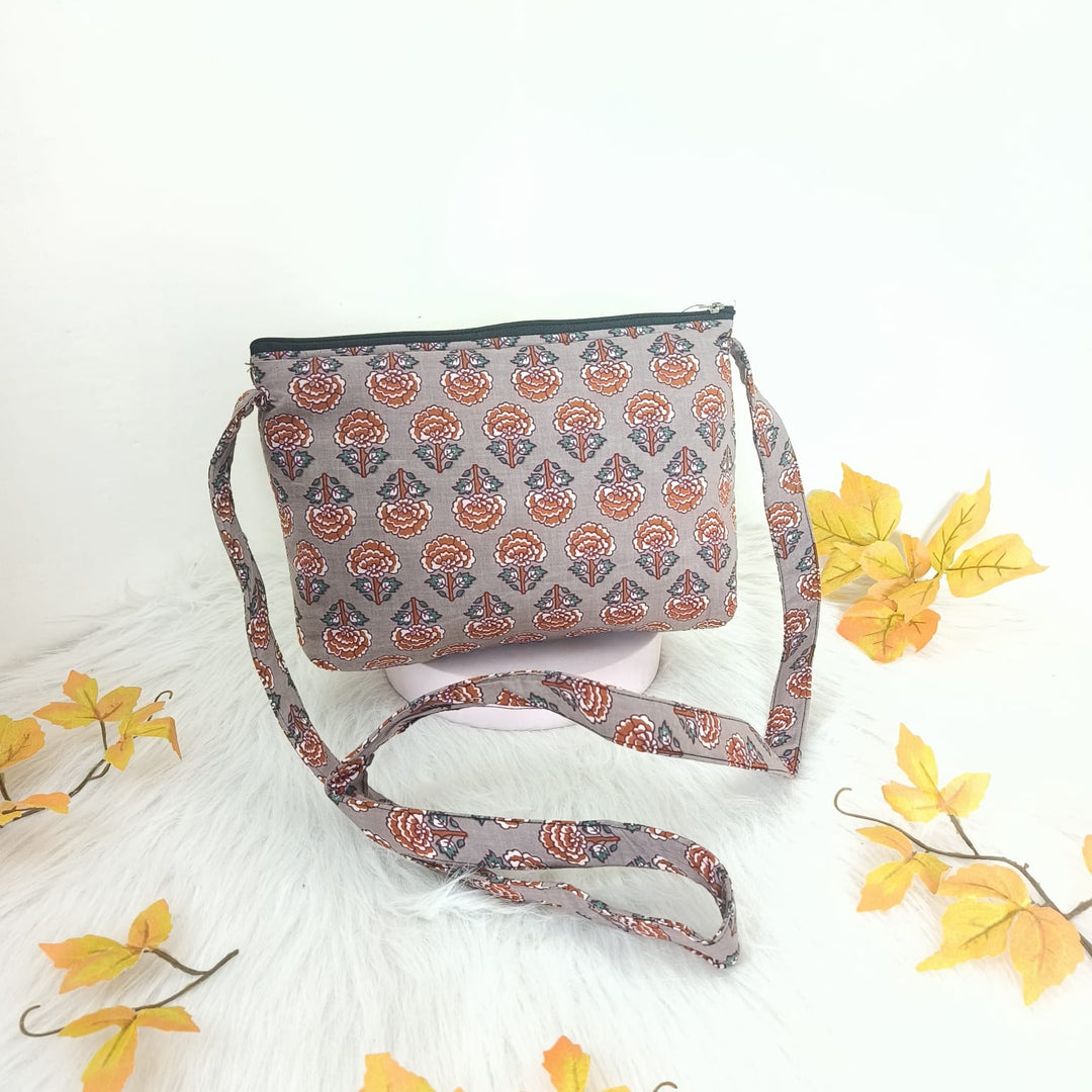 Bristlefront Everday sling Grey Colour with Floral Prints.