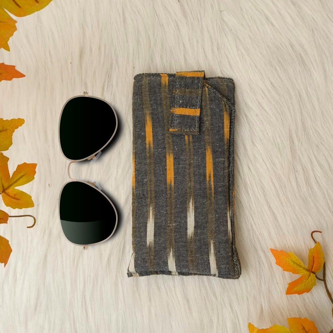 Sunglass Pouch Grey Colour with Mustered Prints