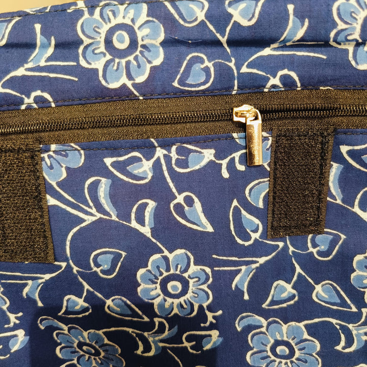 Multizipper Sling 4 Zips Blue Colour Small Diamond Design