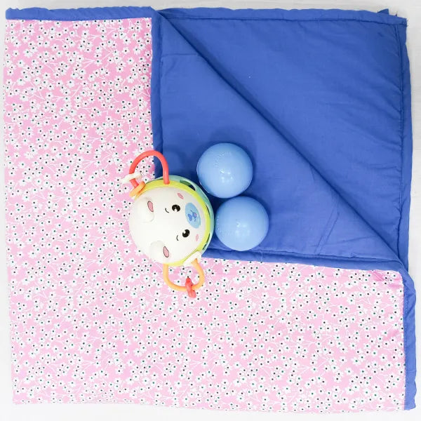 Baby Comforters Blue Colour with Light Pink Design.