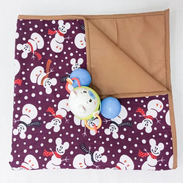 Baby Comforters Purple with Brown and White Cartoon