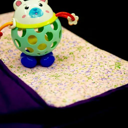 Baby Comforters Purple with White Small Flower Design.