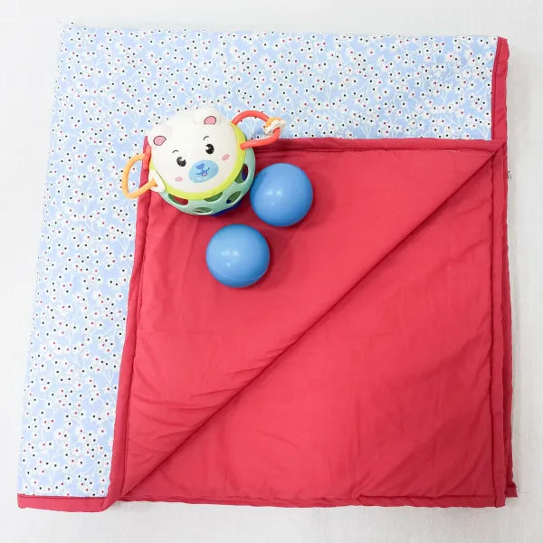 Baby Comforters Red with Light Blue Colour.