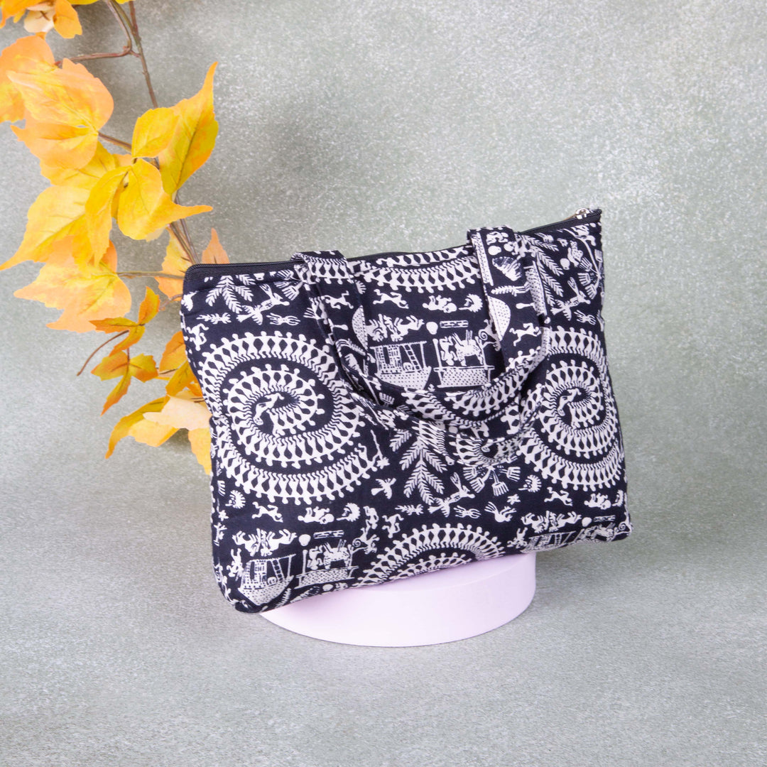 Bristlefront everyday handy bags Black Colour Tribal Prints