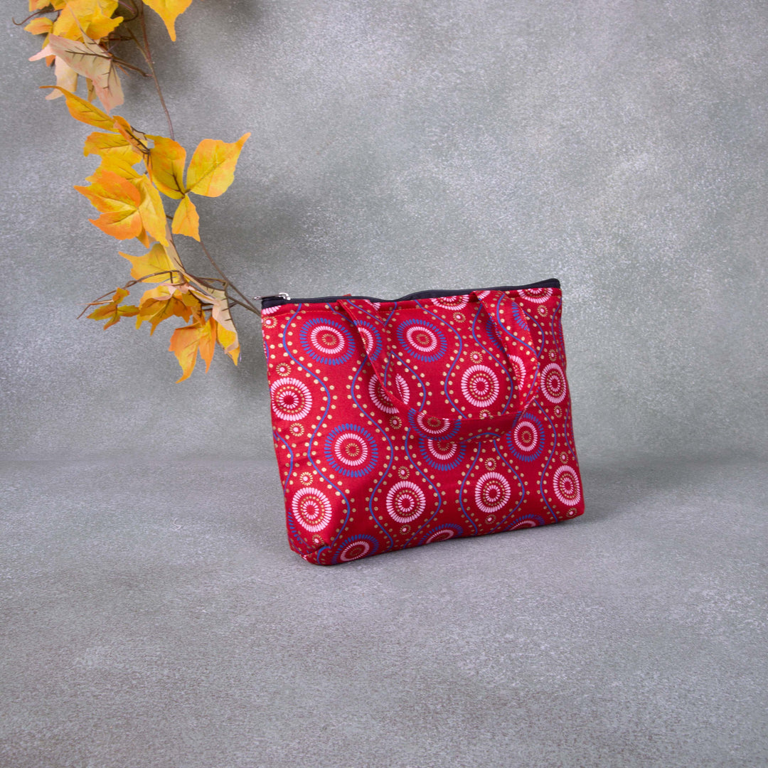 Bristlefront everyday handy bags Red Colour with Circle Design.
