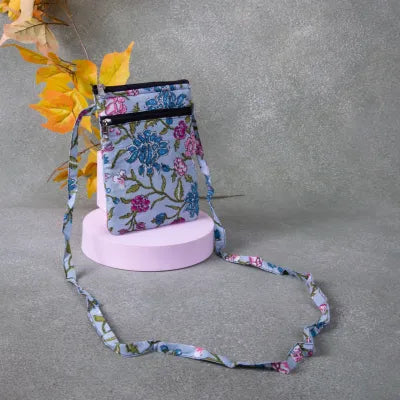 Daily Sling Blue with Pink Flower Design.