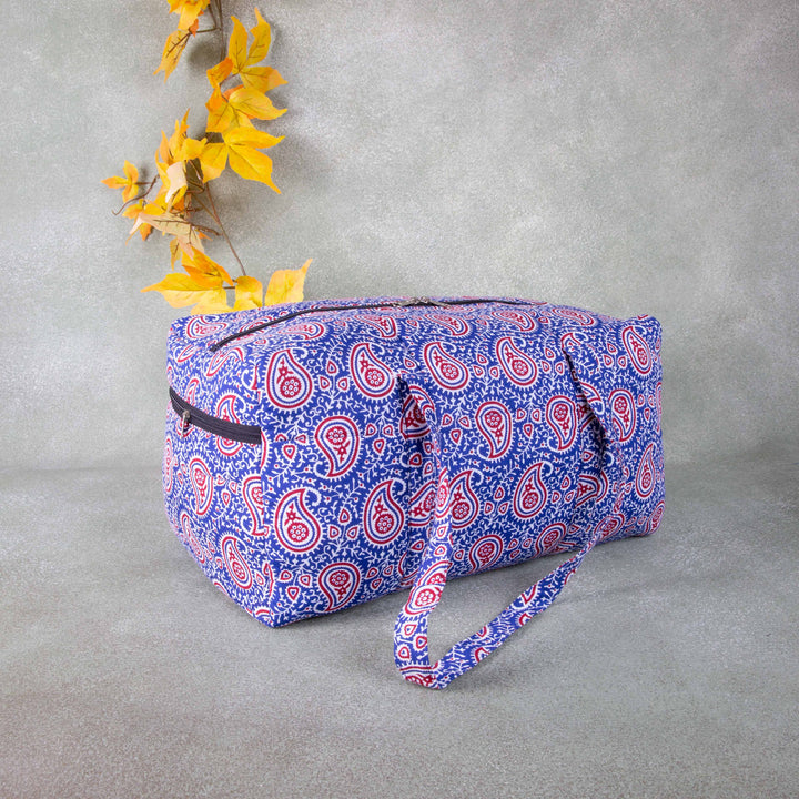 Rectangle Travel Bag Blue Colour Red Mango Design