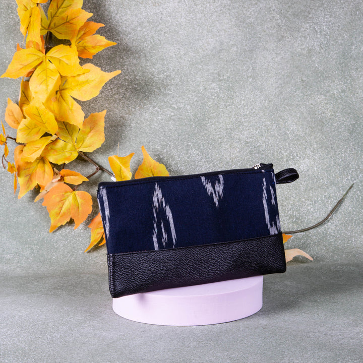 Sarus Crane Classic Purse Navy Blue Colour.