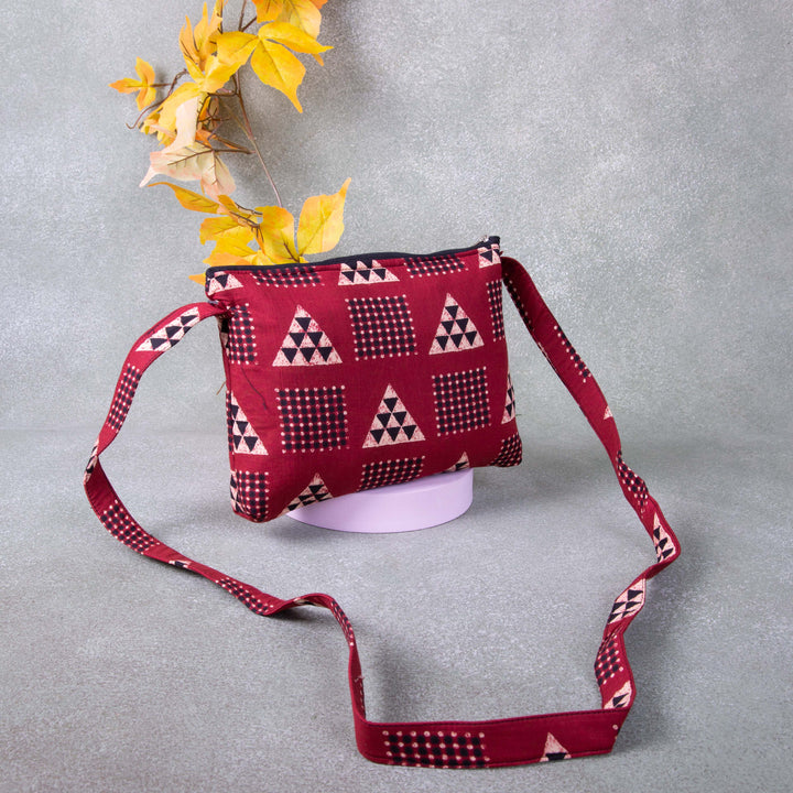 Bristlefront Everday sling Maroon Colour with Triangle Design.