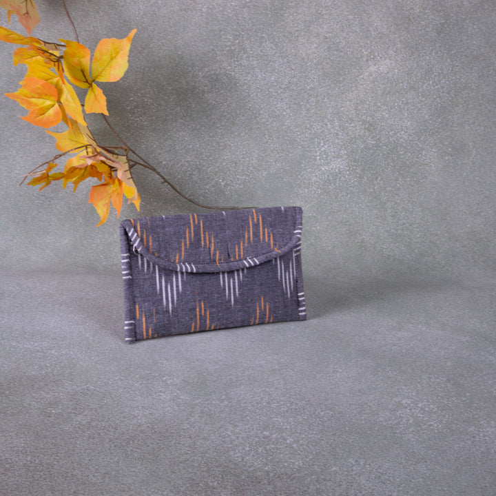 Ikat Clutch Grey With Yellow