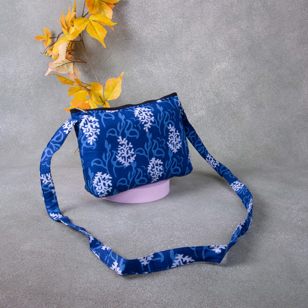 Bristlefront Everday sling Blue Colour With White Flower Design.