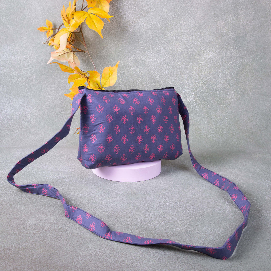 Bristlefront Everday sling Grey Colour with Pink Small Flower Design.