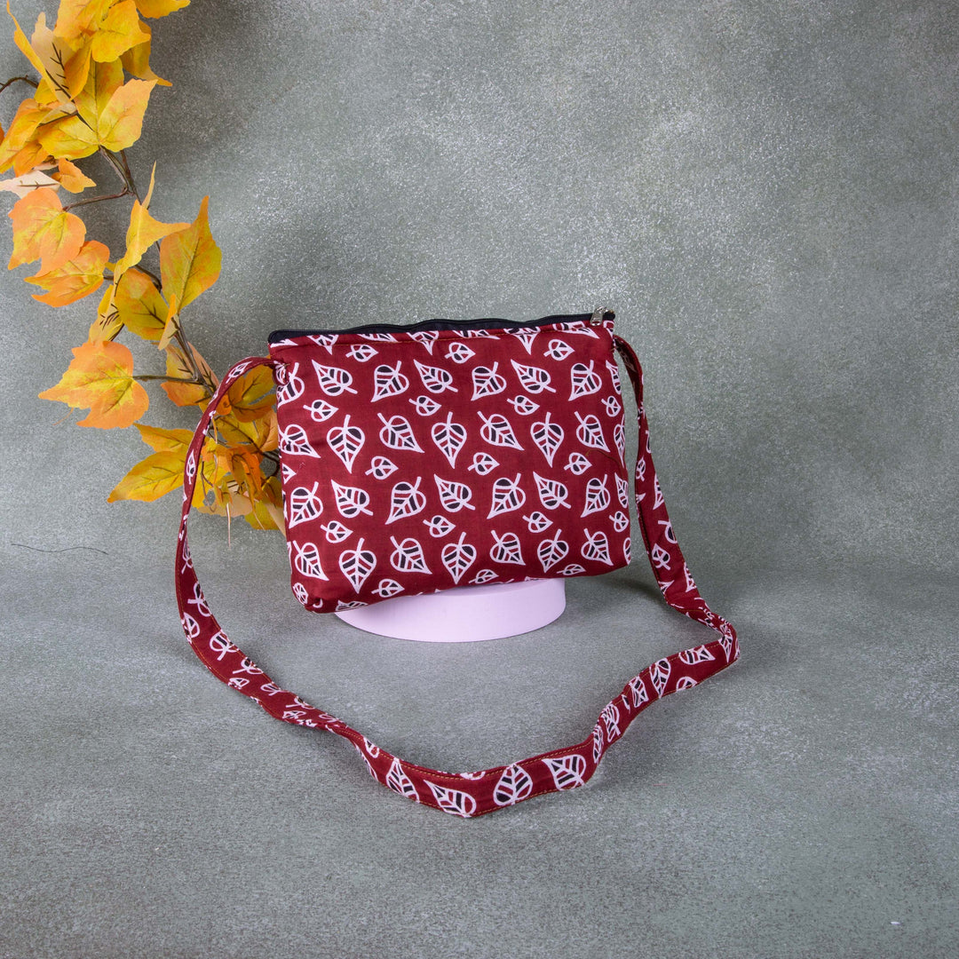 Bristlefront Everday sling Maroon with Leaf Design