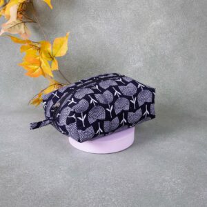 Vanity Pouch Black Colour with Flower Design.