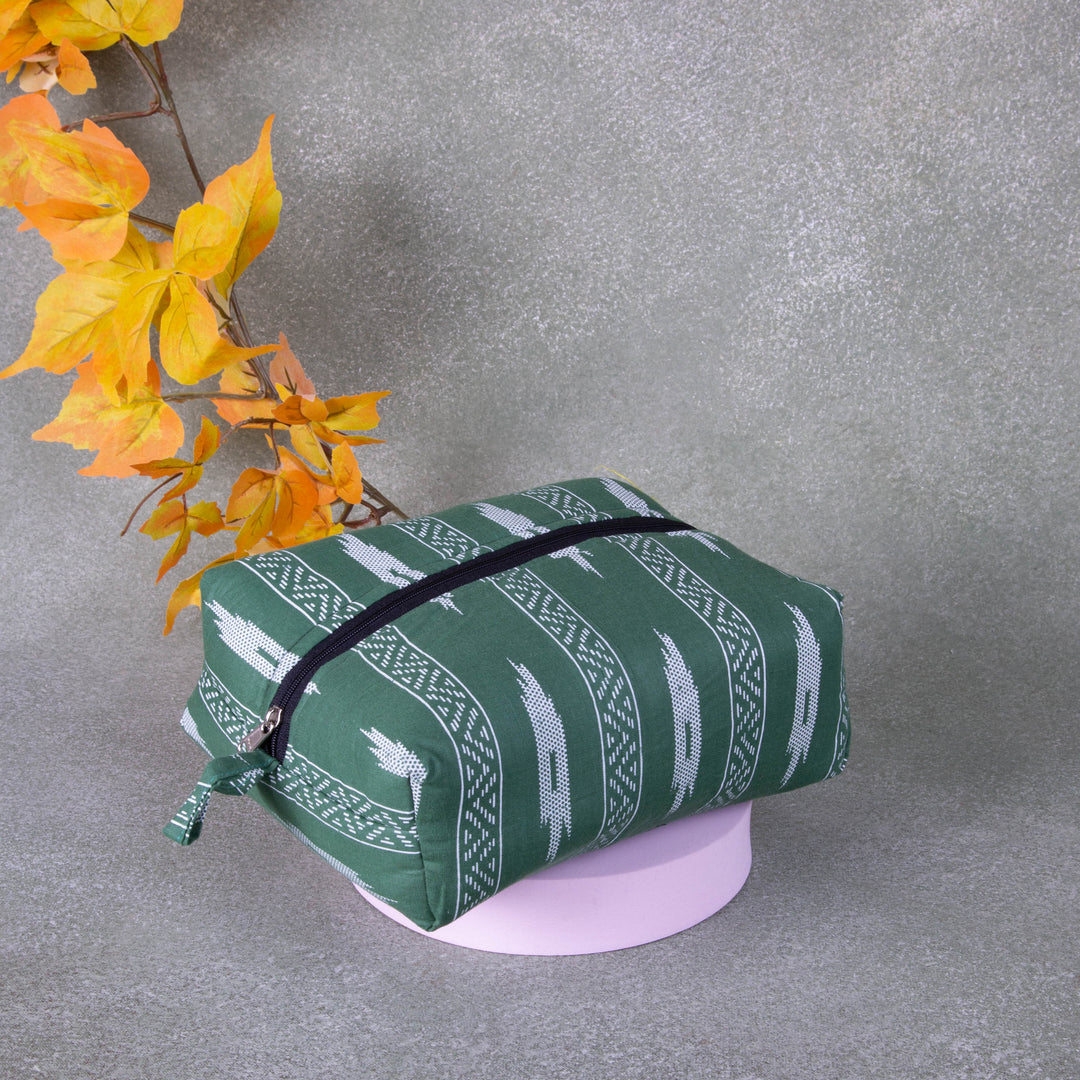 Vanity Pouch Green Colour Design.