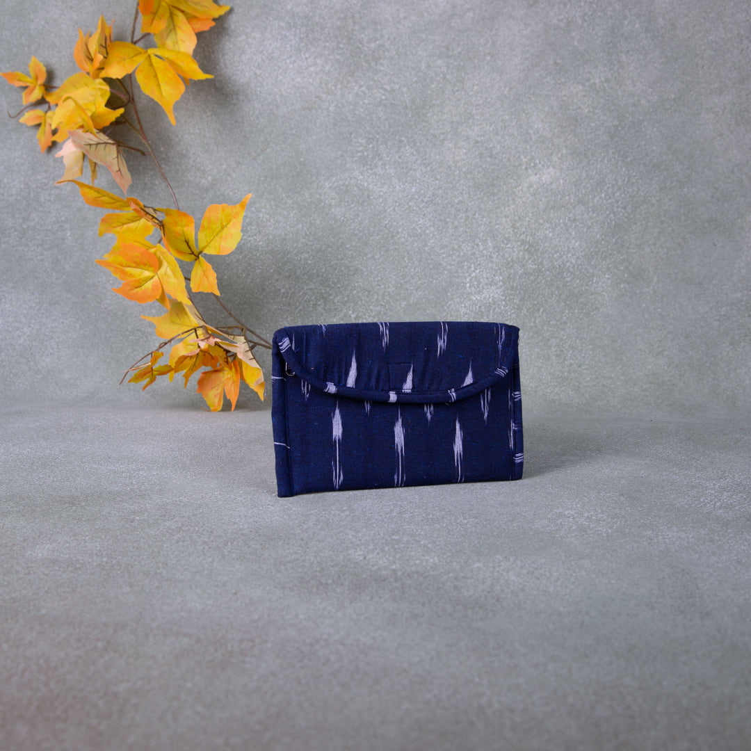 Ikat Clutch Blue with White Prints.