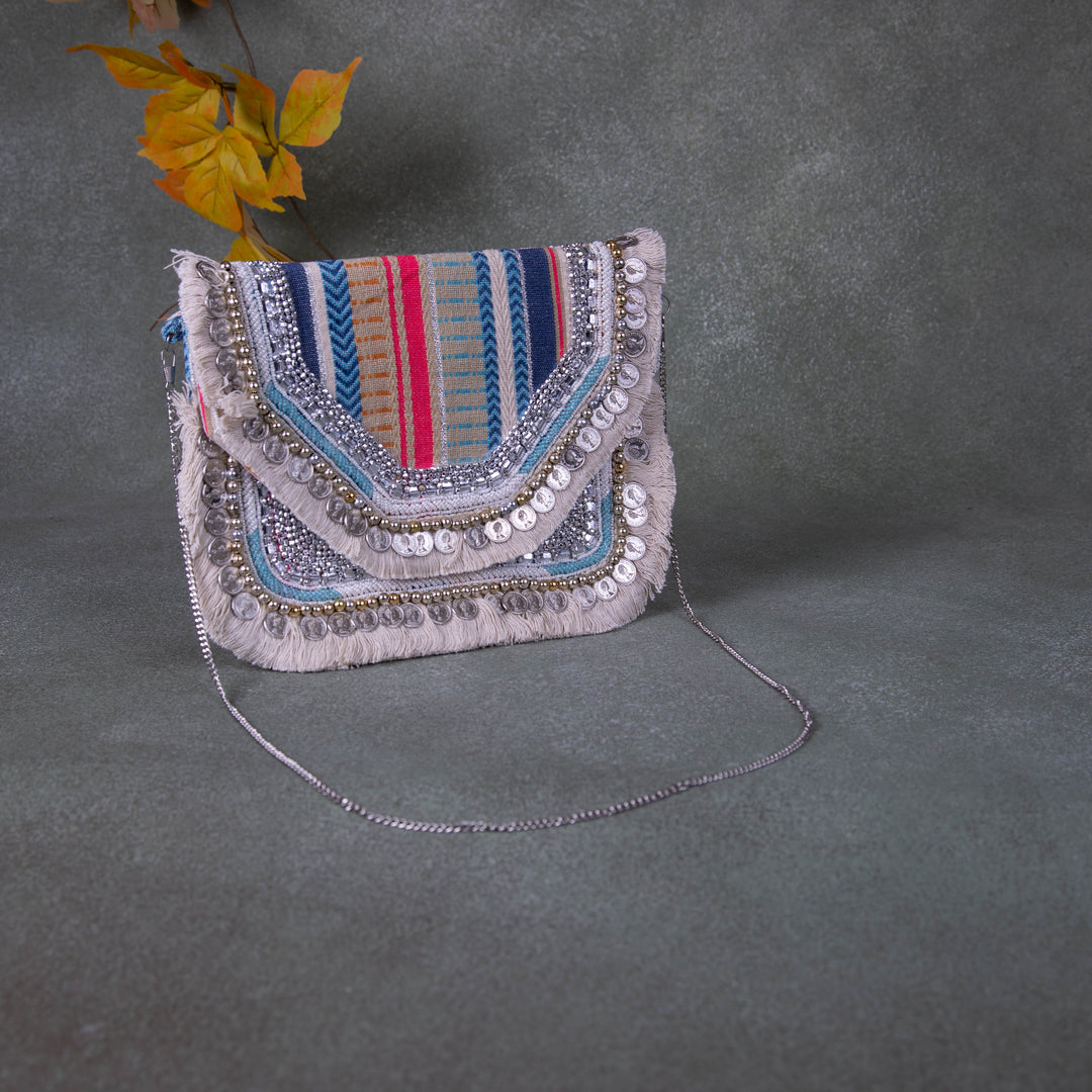 Boho beaded bags - Multi Colour Prints. (Big)