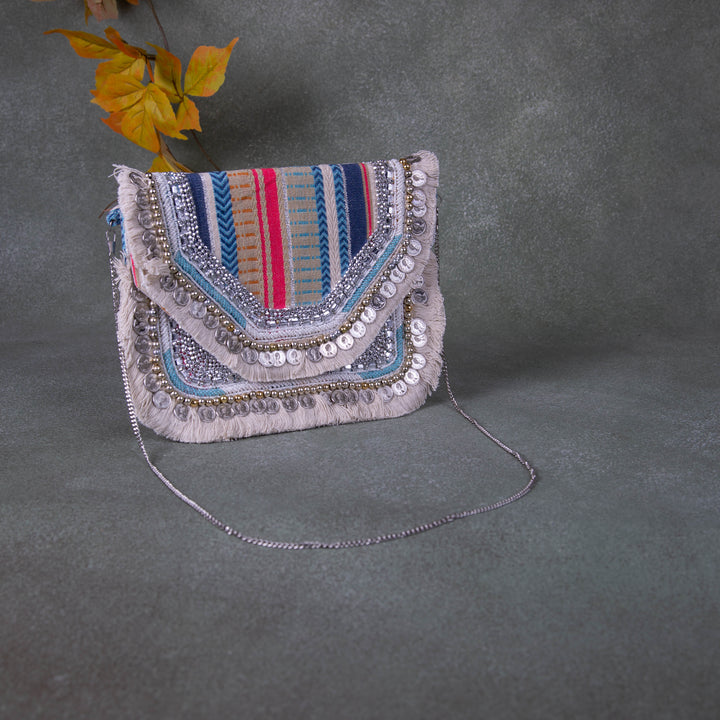 Boho beaded bags - Multi Colour Prints. (Big)