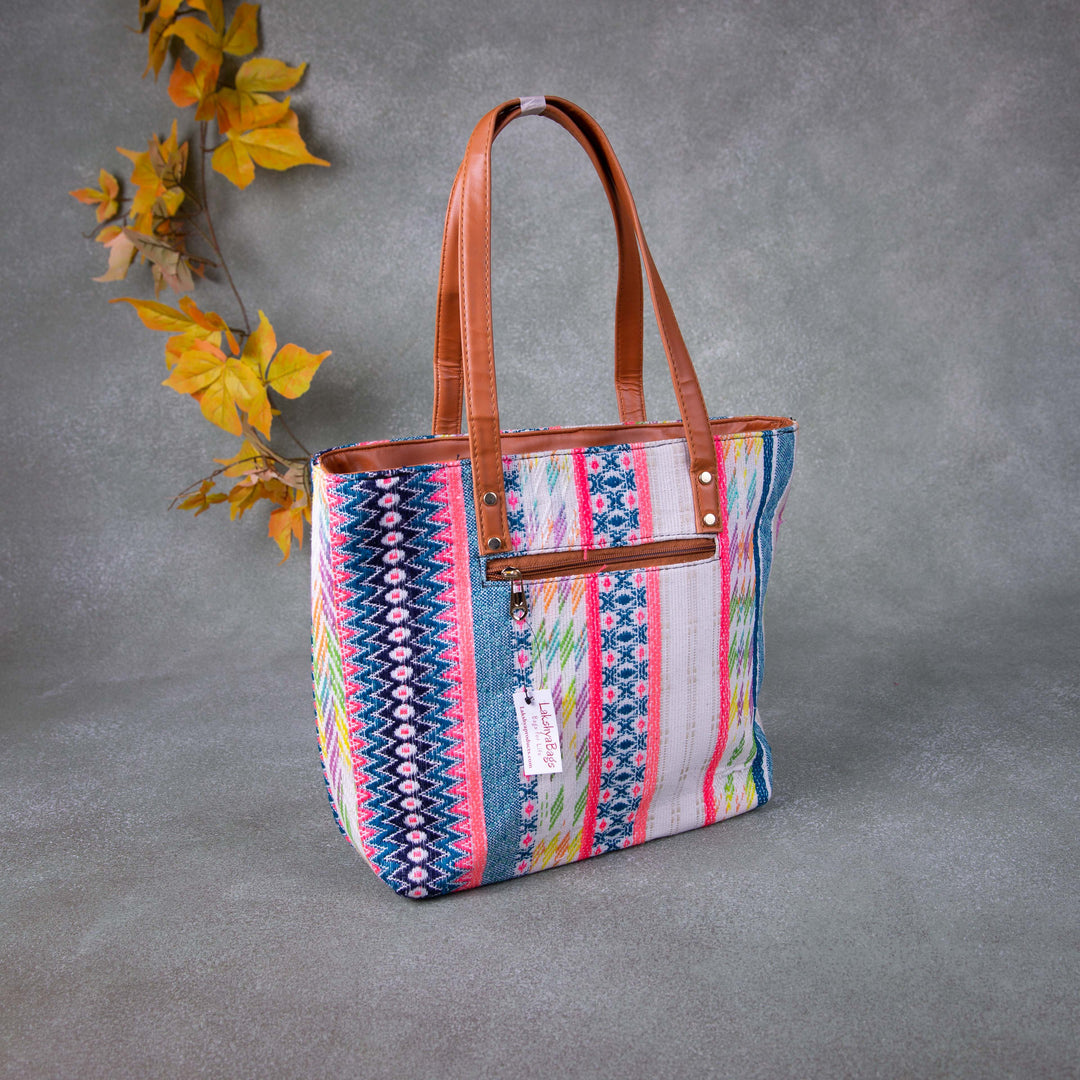 Double Zippered Tote Multi-Colours.