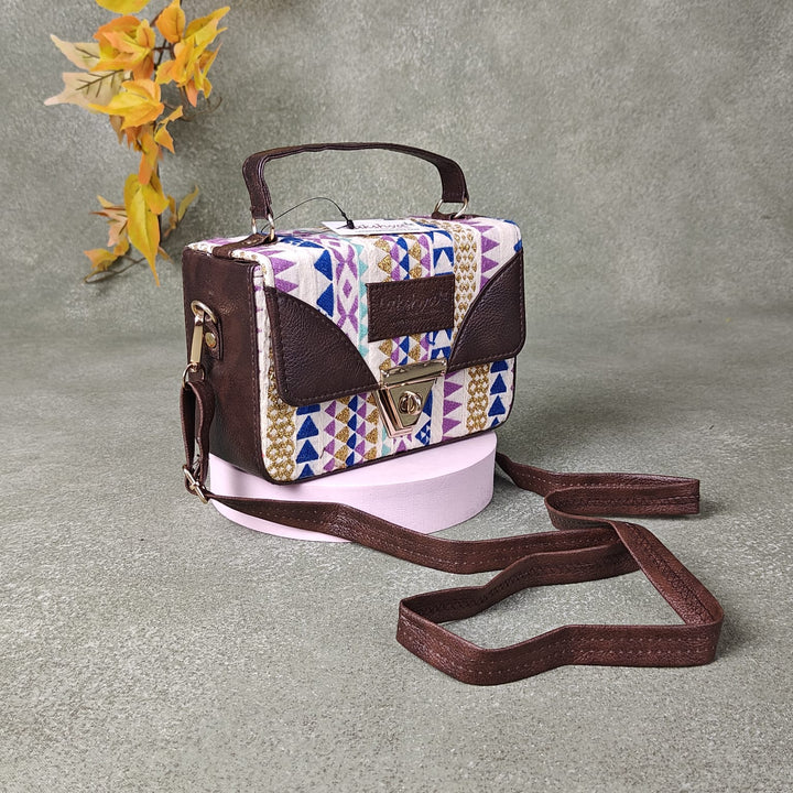 Cuboid Case Sling bags with Chevron Prints