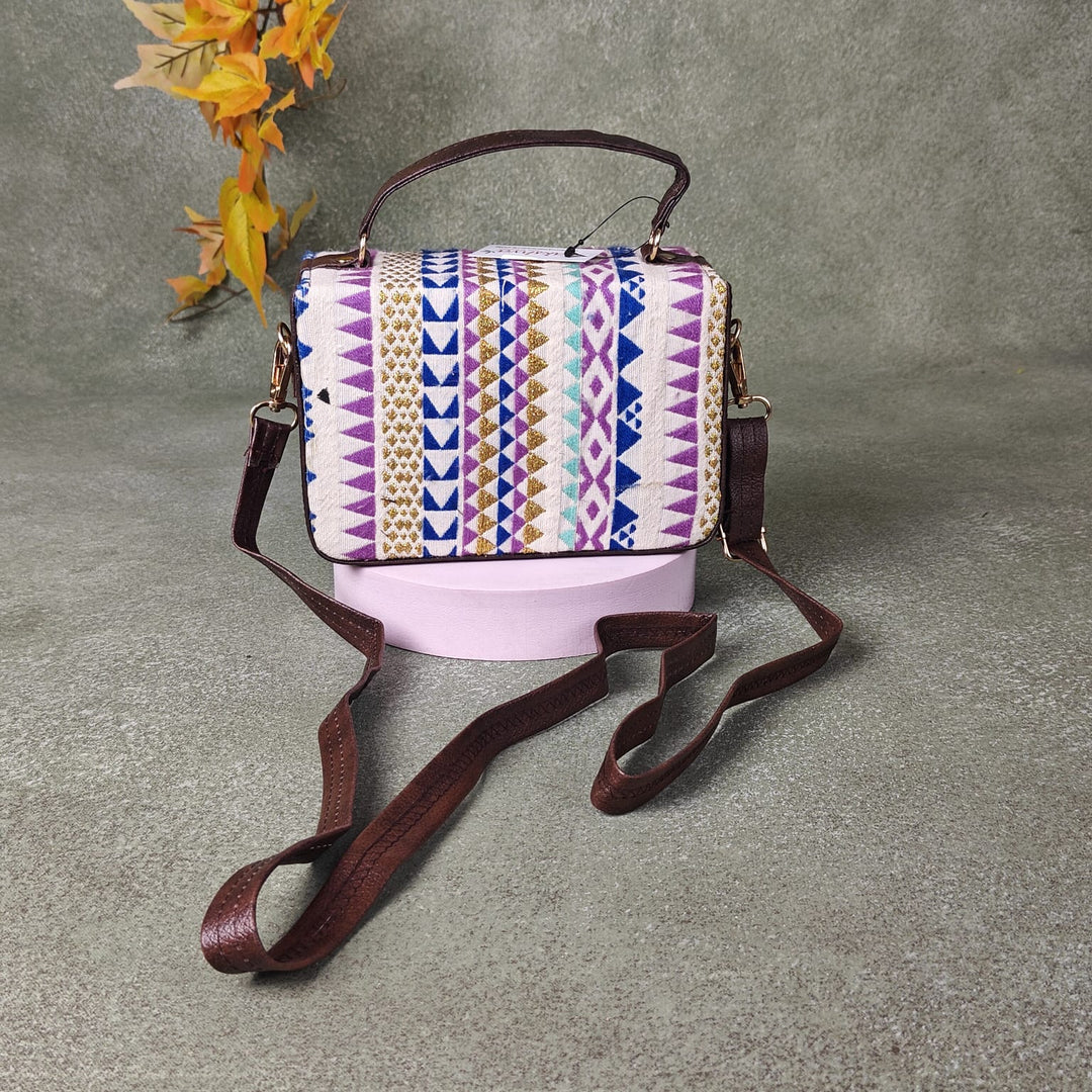 Cuboid Case Sling bags with Chevron Prints