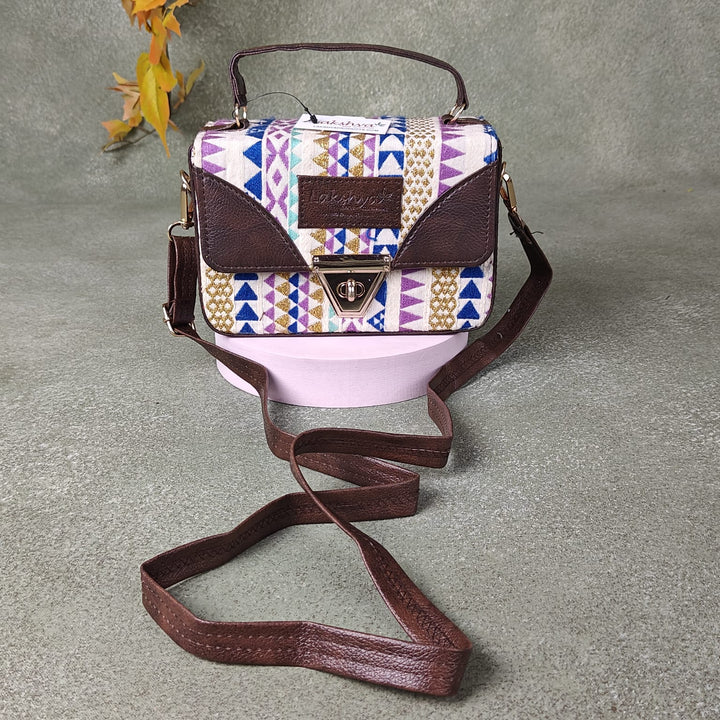 Cuboid Case Sling bags with Chevron Prints