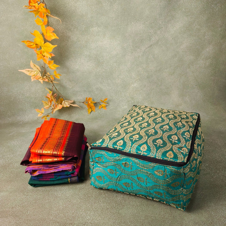 Saree Storage Bags Green Anthemoin Prints Design