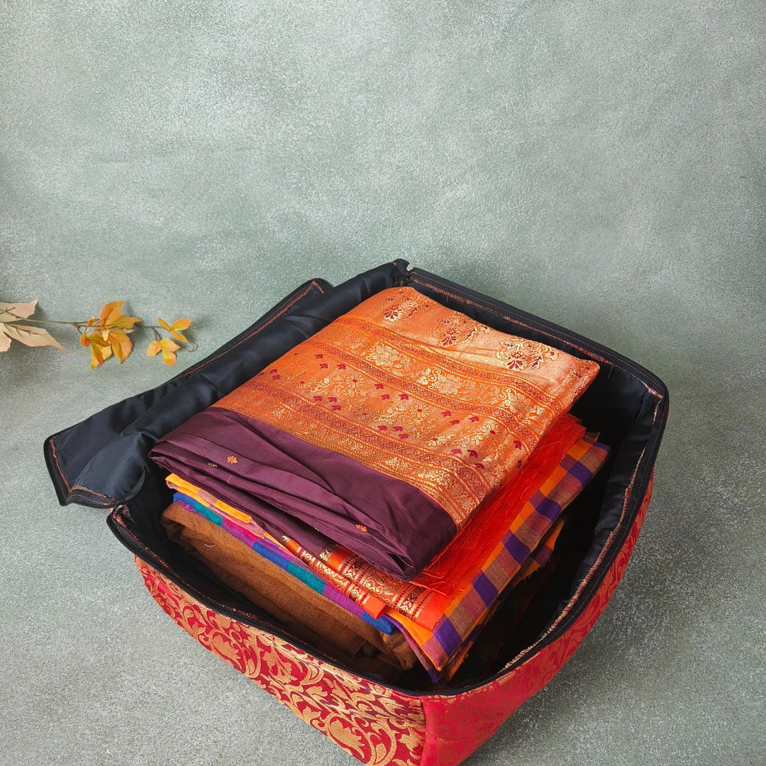 Saree Storage Bags Red Anthemoin Prints Design