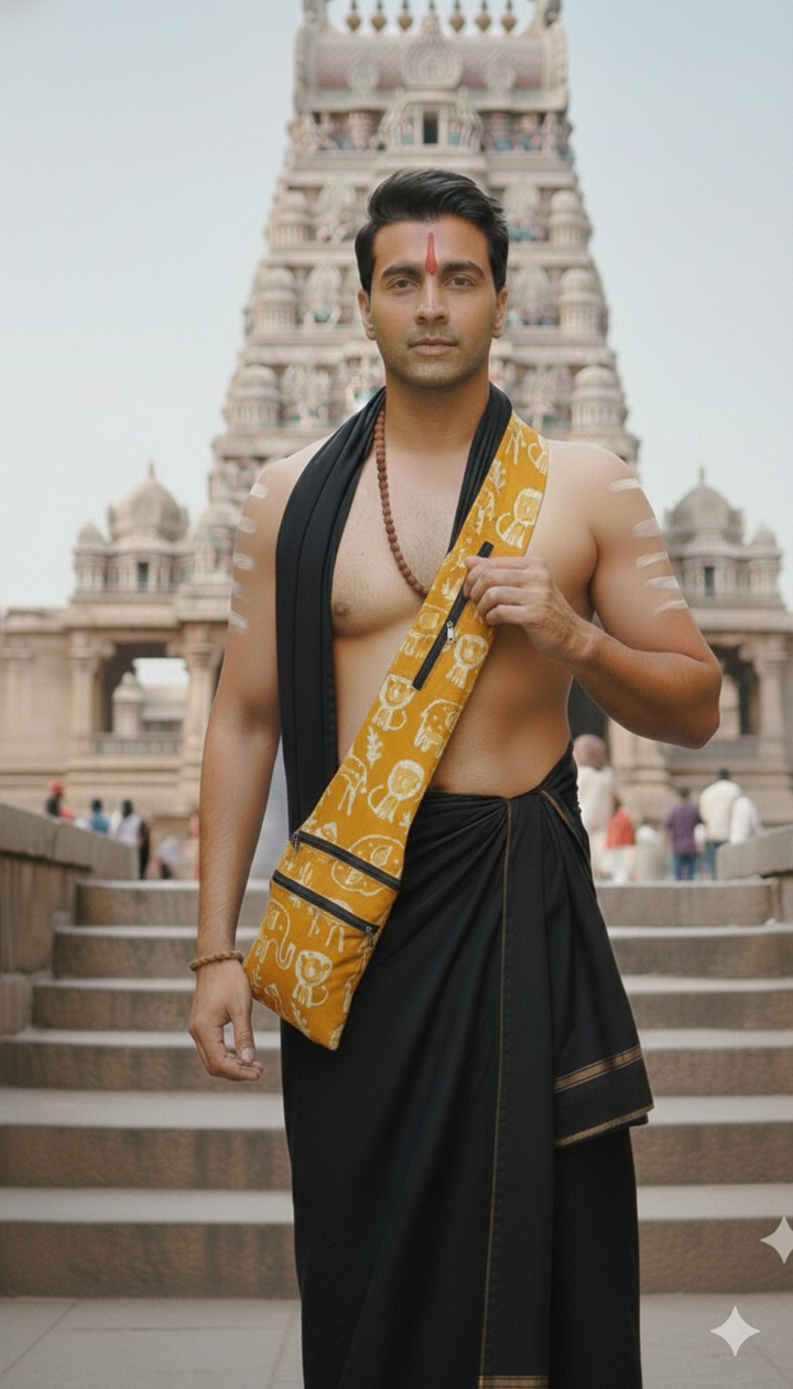 Pilgrim Bag -  Mustard Animal Print