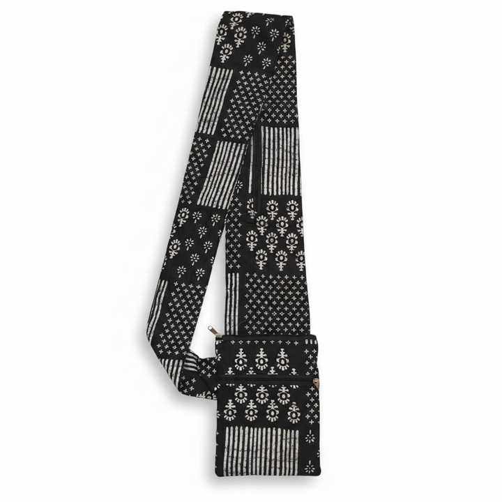 Pilgrim Bag -  Black with white multi pattern