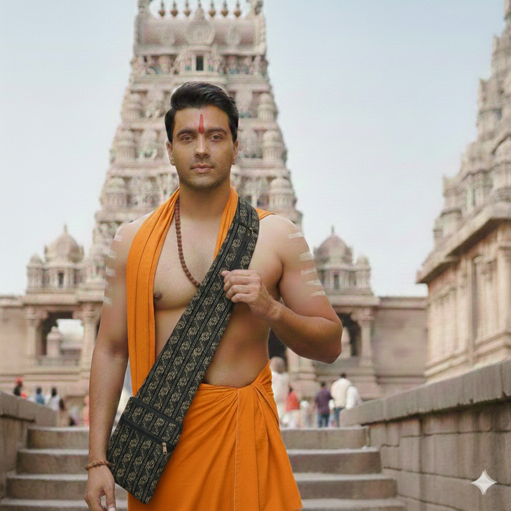 Pilgrim Bag -  Black Geometric print