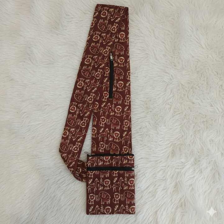 Pilgrim Bag -Maroon with animal print