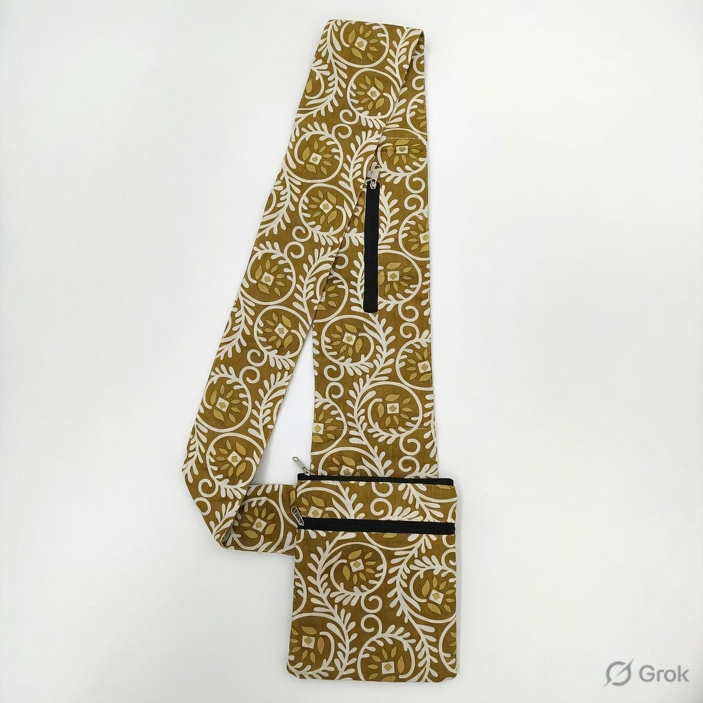 Pilgrim Bag - Green With Flower Print
