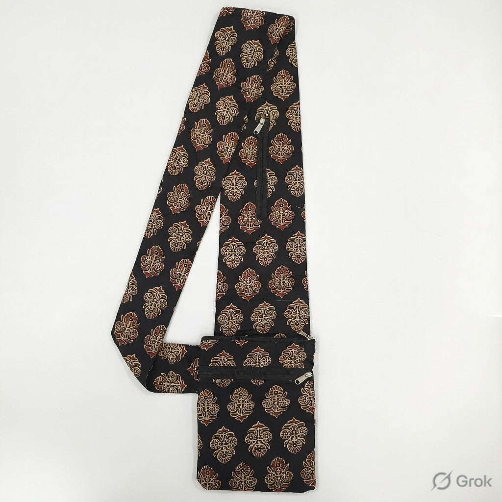 Pilgrim Bag - Black With Rose Flower Print