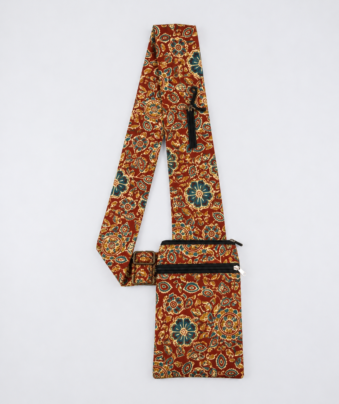 Pilgrim Bag - maroon with kalamkari print